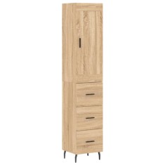 Dulap inalt, stejar sonoma, 34,5x34x180 cm, lemn prelucrat