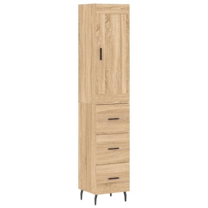 Dulap inalt, stejar sonoma, 34,5x34x180 cm, lemn prelucrat