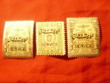 Serie mica Iran Poste Persane 1915 supratipar Service si in lb. araba ,3 valori