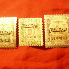 Serie mica Iran Poste Persane 1915 supratipar Service si in lb. araba ,3 valori