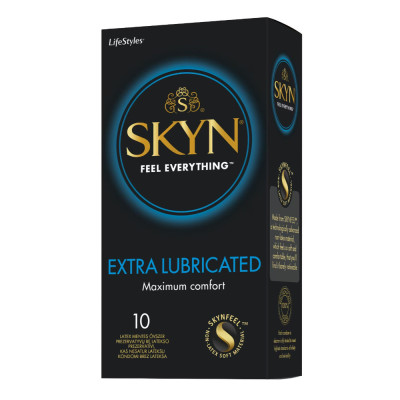 LifeStyles Skyn Prezervativ Non Latex Extra Lubrifiat, 10 Buc/Set foto