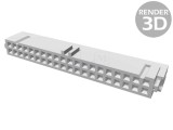 Mufă IDC Mamă 40 Pin pentru Cablu-Bandă 1,27mm Aurit Gri