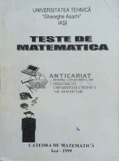 Teste de matematica pentru concursul de admitere la universitatea tehnica gh. asachi, iasi - 2000 - Necunoscut (F31)