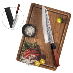 Cutit Japonez Profesional, Lama ultra ascutita si anti-lipire 20 cm, pentru Sushi, Feliere si Taiere Precisa, Cutit japonez bucatarie din Otel inoxida