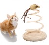 Jucarie Pisici Interactiva, Arc cu Soarece Sisal, Baza Stabila 15x23cm, Bej