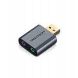 USB Card Adaptor Sunet 3.5mm Audio Aux Mic-Culoare Argintiu Metalizat