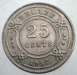 1.413 BELIZE ELIZABETH II 25 CENTS 1987