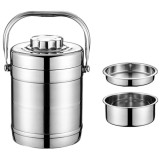 Recipient termoizolant din inox cu 2 boluri interioare detașabile și capac etanș, pentru m&acirc;ncare sau supe, 2 L