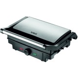 Grill electric GTS-1500X, 1500 W, Plăci antiaderente, Reglaj al temperaturii, M&acirc;ner termorezistent cromat, Carcasă termoizolantă , Negru/Inox