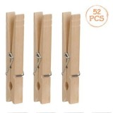 Set 52 Carlige din Lemn pentru Rufe CMCLASS, 8.5 cm, ideale pentru uscat haine natural