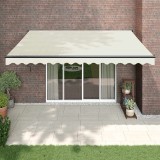 vidaXL Copertină retractabilă, crem, 4x3 m, textil și aluminiu 3154453