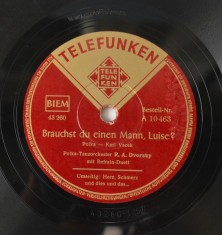 Disc ebonita patefon - gramofon Telefunken - Herz, Schmerz und dies und das...