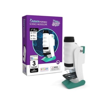 Jucarie educativa tip Microscop portabil cu led, Darwin Science - LL-64 foto