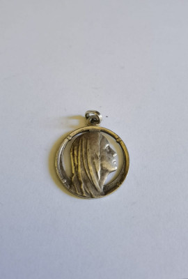 Medalie Placata Cu Argint, Maica Domnului - - ,559969 foto