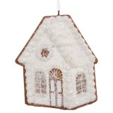 Cumpara ieftin Set 2 ornamente brad Casuta Turta Dulce maro alba 9x1x10 cm