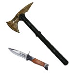 Cumpara ieftin Set Topor Survivor, Desert Camo, 39 cm si briceag AK-47