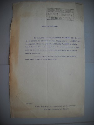 HOPCT DOCUMENT VECHI 360 MINISTERUL INDUSTRIEI COMERT EXTERIOR /BUCURESTI 1936 foto