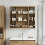 vidaXL Dulap cu oglindă pentru baie Stejar artizanal 889158