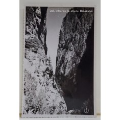 INTRAREA LA CHEILE BICAZULUI , REGIUNEA LACULUI GHILCOS , FOTOGRAFIE TIP CARTE POSTALA , 1935