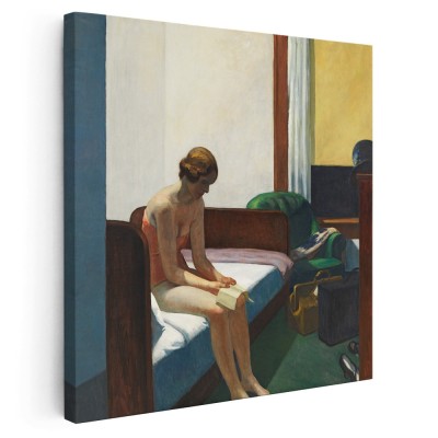 Tablou pictura Camera de Hotel de Edward Hopper 1557 Tablou canvas pe panza CU RAMA 30x30 cm foto