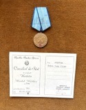 MEDALIA "MERITUL MILITAR_ CL.1, R.P.R., CU BREVET