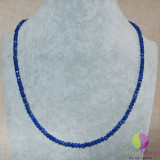 Colier lapis lazuli discuri 4mm si argint 925