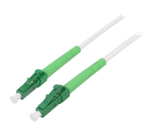 Patch cord fibră optică OS2 LC/APC 2m alb