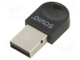 Adaptor BT USB A Bluetooth 5.3 SAVIO cu diodă LED neagră