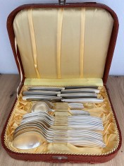 Set Tacamuri - argintate 90 - 6 persoane - 21 piese - G.I - cutie originală