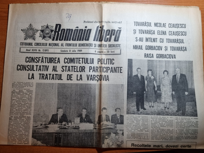romania libera 8 iulie 1989-consfatuirea statelor tratatului de la varsovia