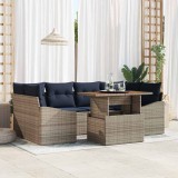 vidaXL Set de canapele pentru grădină 7 pcs Gri Rattan poli 3358530