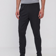 Under Armour pantaloni de trening Pique culoarea negru, neted