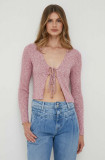 Pepe Jeans cardigan Danica femei, culoarea roz, light