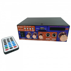 BT 618 Amplificator digital, tip Statie, 2x20 W, Bluetooth, telecomanda, intrari USB, SD CARD, microfon foto