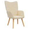 Scaun de relaxare, crem, material textil