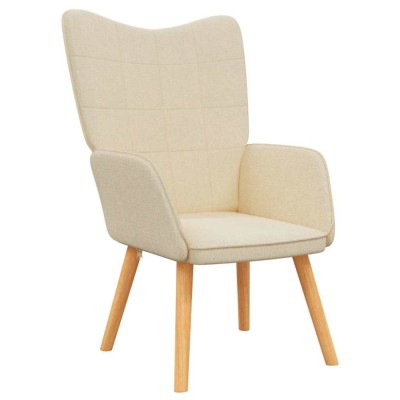 Scaun de relaxare, crem, material textil foto