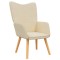 Scaun de relaxare, crem, material textil - 1