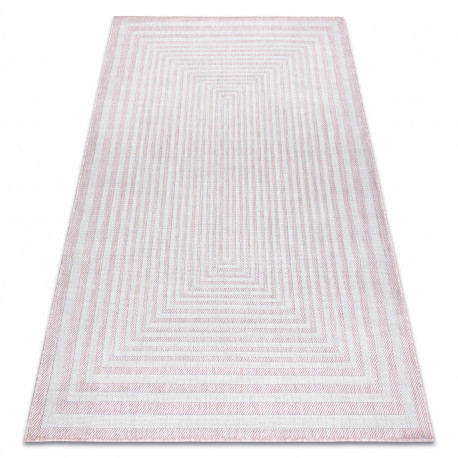 Covor SISAL SION labirint 22376 țesute plate roz / ecru, 120x170 cm