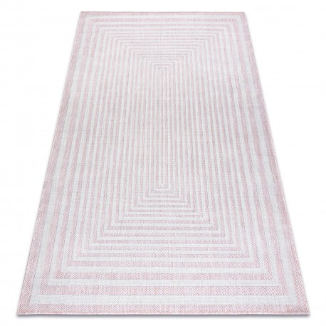 Covor SISAL SION labirint 22376 țesute plate roz / ecru, 200x290 cm