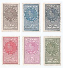 *Romania, lot 1113 cu 6 timbre fiscale generale, 1932, NG