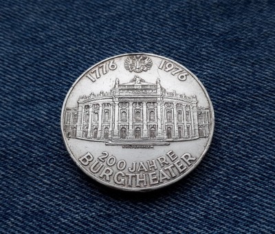100 Schilling Austria 1976 200 Jahre Burgtheater 1776 - 1976 silingi argint foto