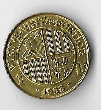 Moneda 1 diner 1983 - Andorra, tiraj: 28.000