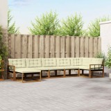 Cumpara ieftin Set de canapele de exterior 7 buc. 7-Locuri Natural si Crem