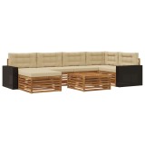 vidaXL Set de canapele de exterior cu pernă 7 pcs Natural și Bej 3383606