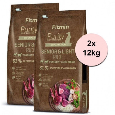 Fitmin Purity Senior &amp;amp;amp; Light Rice Venison &amp;amp;amp; Lamb 2 x 12 kg foto