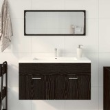 vidaXL Set de Mobilier pentru Baie cu sertar 2 pcs Stejar Negru