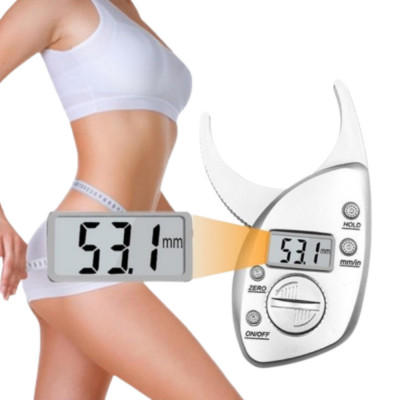 Aparat Fitness Cleste Digital Fat Caliper Pentru Masurare Strat de Grasime, Cutimetru/Plicometru Procent Grasime Corporala foto