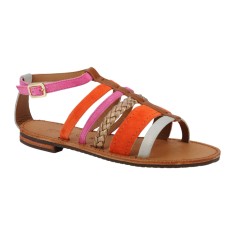 Sandale dama Geox D Sozy E, orange-platinum, 35