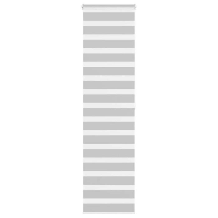 Jaluzea tip zebra gri deschis lățime țesătură 60,9 cm poliester