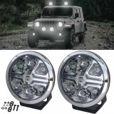 Set de 2 piese HELLA VALUEFIT Faruri auxiliare cu LED-uri pentru faza lunga, cu lama cromata, rotunde de 7˝, legale Performance AutoTuning